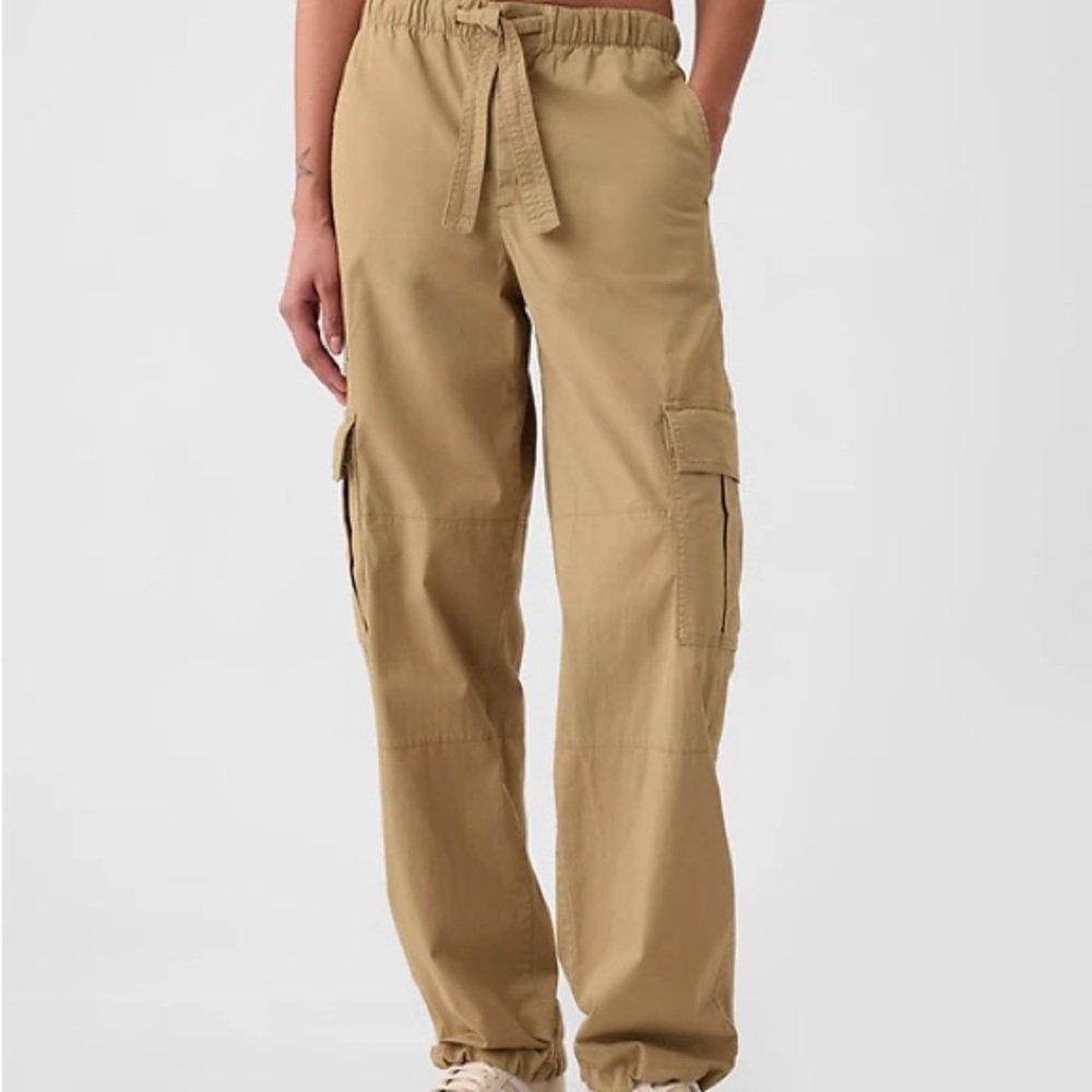 Gap Fine Twill Tan Street Wear Baggy Wide Leg Oversized Cargo Pants - Picture 2 of 5